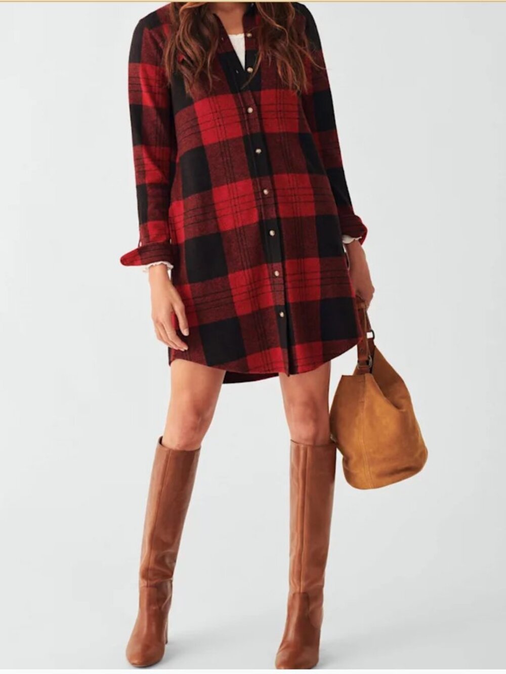 🖤❤️ RED/BLK ❤️🖤 Buffalo check "Legends" Shirtdress by Faherty - S - Like New!